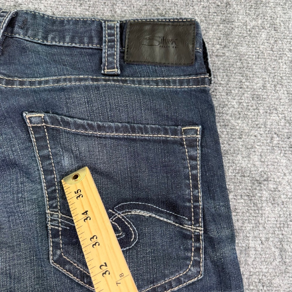 Silver Jeans Mens 33x32 (Fits 34x31) Dark Wash Zac Relaxed Straight Denim - Picture 5 of 15